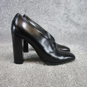 Celine Heels Womens Size 39.5 Eu 9 Us Black Leather Closed Toe 4.5"